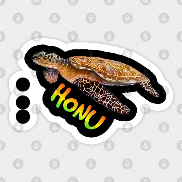 Hawaiian sea turtle Sticker by Coreoceanart